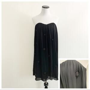 Adam by Adam Lippis Black Embellished Strapless Mini Dress 4